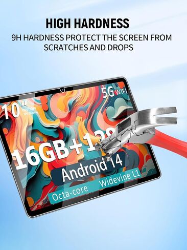 شاشة واقي الشاشة لـ Huihuang E10 Android Tablet 10 بوصة ، مضاد للخلع 9H فيلم زجاجي يسهل تثبيته ، بدون فقاعة ، عبوة 2 in Saudi Arabia