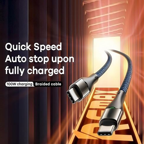 كابل USB C إلى USB C ، كابل الشاحن USB C 100W لـ iPhone 16/16 Plus/16 Pro/16 Pro Max/15 ، MacBook Pro ، iPad Pro ، Dell XPS ، Samsung Galaxy S24/S23/S22 Ultra ، Switch ، Pixel ، 6.6ft Black in Kuwait