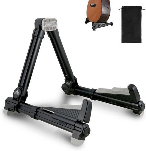EASTROCK Folding Guitar Stand,Portable Tripod A Frame Aluminium Music Stand for Acoustic Electric Guitars, Bass, Violin, Ukulele, Banjo ( Black) in Kuwait