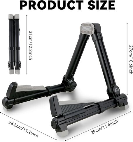 EASTROCK Folding Guitar Stand,Portable Tripod A Frame Aluminium Music Stand for Acoustic Electric Guitars, Bass, Violin, Ukulele, Banjo ( Black) in Kuwait