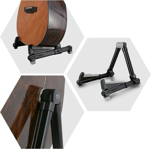 EASTROCK Folding Guitar Stand,Portable Tripod A Frame Aluminium Music Stand for Acoustic Electric Guitars, Bass, Violin, Ukulele, Banjo ( Black) in Kuwait