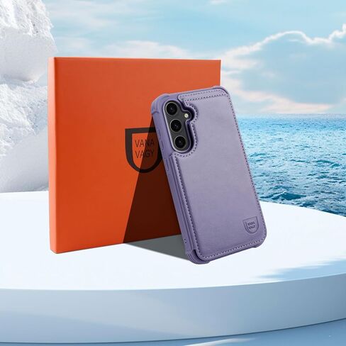 Fanavagy متوافق مع Galaxy S23 Ultra Wallet Case مع حامل بطاقة حظر RFID ، PU الجلود Clasp Kickstand Flip Case Cover Fits Car Mount for Women Men ، Clove Purple in Kuwait