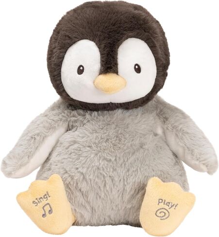 لعبة GUND Baby Animated Kissy The Penguin Plush، لعبة أطفال محشوة تغني للأعمار من 0 فما فوق، أسود/أبيض/رمادي، 30.48 سم in Saudi Arabia