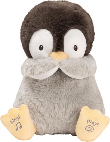 لعبة GUND Baby Animated Kissy The Penguin Plush، لعبة أطفال محشوة تغني للأعمار من 0 فما فوق، أسود/أبيض/رمادي، 30.48 سم in Saudi Arabia