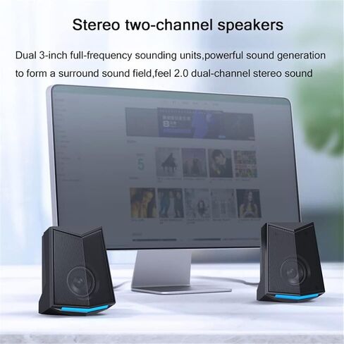 Computer Speakers for Desktop, USB Computer Speakers 6W Bass Reinforcement PC Speaker for Laptop Desktop 64mm Horn Audio Loudspeaker in Saudi Arabia