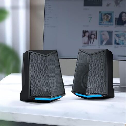 Computer Speakers for Desktop, USB Computer Speakers 6W Bass Reinforcement PC Speaker for Laptop Desktop 64mm Horn Audio Loudspeaker in Saudi Arabia