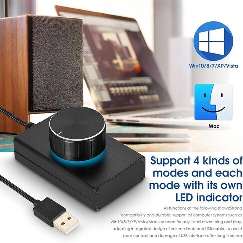 Computer Speakers for Desktop, New Mini USB Volume Controller for Computer Speaker Key Mute Lossless Audio Control Knob(D) in Saudi Arabia