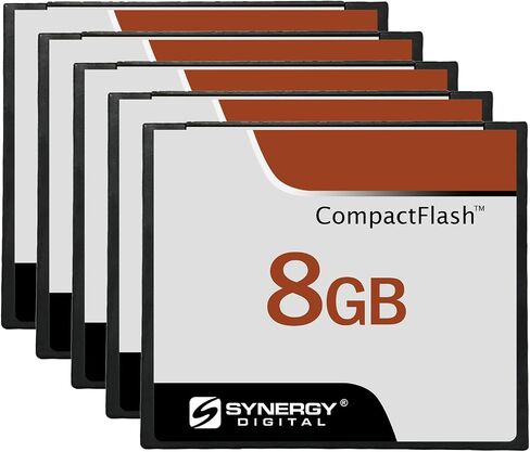 Synergy Digital 8GB Compact Flash Memory Cards, Compatible with Casio Exilim QV-2400UX Digital Camera - 30MB/s - Pack of 5 in Saudi Arabia