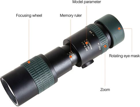 أحاديات التلسكوب الطاقة العالية 8-24 × 30 مم مع حامل الهاتف الذكي والترايبود ، Teleskope WIHT أحادي ، مقاوم للماء ، BAK4 والعدسة لمشاهدة الطيور البالغة مناظير في الهواء الطلق in Saudi Arabia