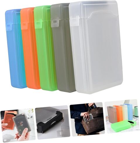 صناديق حماية محرك أقراص ثابتة 5pclly 5pcs 2.5 بوصة حامل تخزين بلاستيكي لمحركات أقراص خارجية مقاومة للصدمات للمكتب والسفر ملحقات السفر in Kuwait