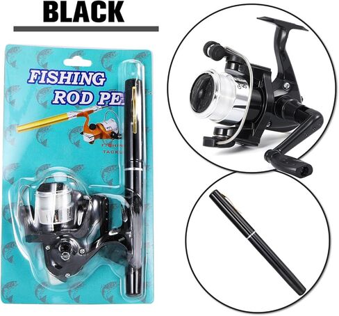 39.4inch Mini Portable Pocket Aluminum Alloy Fishing Rod Pen,for Great Gift,Black/Red/Gold/Blue/Sliver/Purple in Saudi Arabia