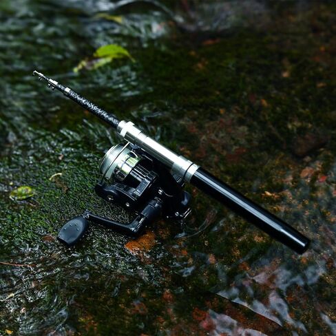 39.4inch Mini Portable Pocket Aluminum Alloy Fishing Rod Pen,for Great Gift,Black/Red/Gold/Blue/Sliver/Purple in Saudi Arabia