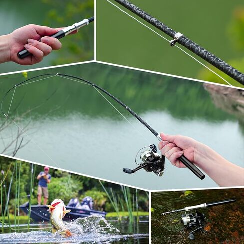 39.4inch Mini Portable Pocket Aluminum Alloy Fishing Rod Pen,for Great Gift,Black/Red/Gold/Blue/Sliver/Purple in Saudi Arabia