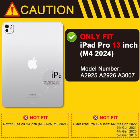 Case Meegoodo لـ M4 iPad Pro 13 Inch Case 2024 ، غطاء الكمبيوتر اللوحي مع حامل Trifold + حامل قلم رصاص + تلقائي للاستيقاظ/النوم + غطاء خلفي لينة للأطفال ، زهرة خيالية جميلة in Saudi Arabia