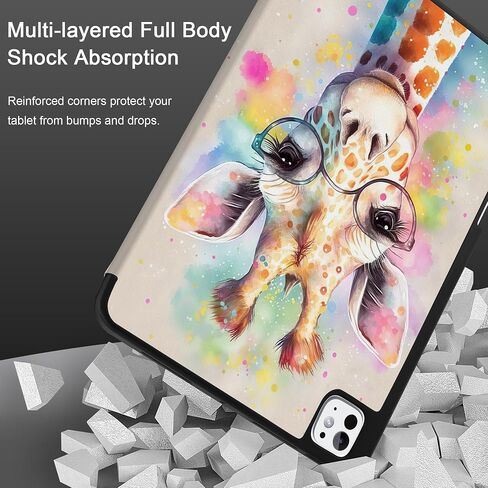 Case Meegoodo لـ M4 iPad Pro 13 Inch Case 2024 ، غطاء الكمبيوتر اللوحي مع حامل Trifold + حامل قلم رصاص + تلقائي للاستيقاظ/النوم + غطاء خلفي لينة للأطفال ، زهرة خيالية جميلة in Saudi Arabia
