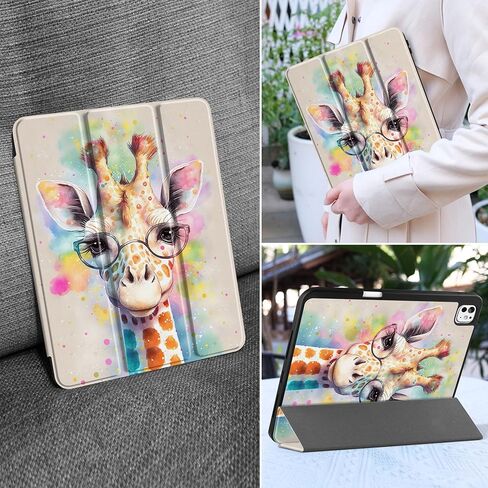 Case Meegoodo لـ M4 iPad Pro 13 Inch Case 2024 ، غطاء الكمبيوتر اللوحي مع حامل Trifold + حامل قلم رصاص + تلقائي للاستيقاظ/النوم + غطاء خلفي لينة للأطفال ، زهرة خيالية جميلة in Saudi Arabia