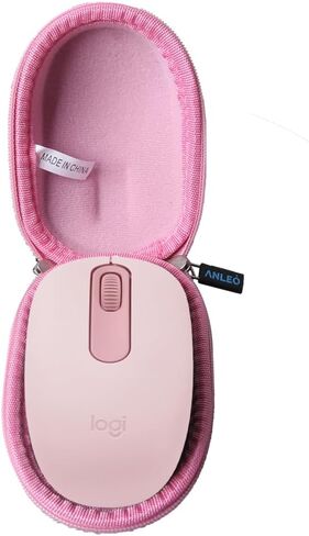 Anleo Durable Hard Travel Storage Case for Logitech M196 / Logitech M240 Wireless Mouse - Shockproof EVA Protective Case (Pink) in Saudi Arabia