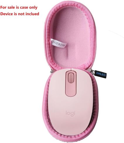 Anleo Durable Hard Travel Storage Case for Logitech M196 / Logitech M240 Wireless Mouse - Shockproof EVA Protective Case (Pink) in Saudi Arabia