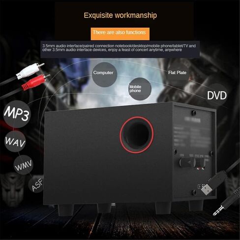 مكبرات صوت كمبيوتر لسطح المكتب ، Multimedia 2.1 سطح المكتب مكبر صوت كمبيوتر LED LED Subwoofer Subwoofer Home USB Supply لجهاز الكمبيوتر المحمول للكمبيوتر المحمول in Saudi Arabia