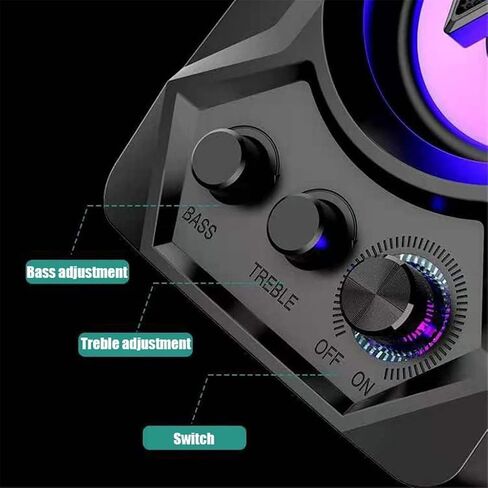 Computer Speakers for Desktop, 2.1 Channel USB Computer Speakers 9W+3W*2 Subwoofer Set Bass Reinforcement Stereo Speakers for PC Phone Loudspeaker in Saudi Arabia