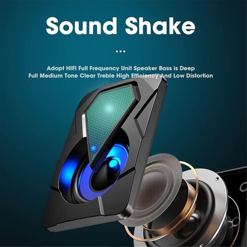 Computer Speakers for Desktop, Computer Speakers for Laptop PC Subwoofer 4D Surround Sound Desktop Speaker Colorful LED Light Soundbar Theater Box Music in Saudi Arabia
