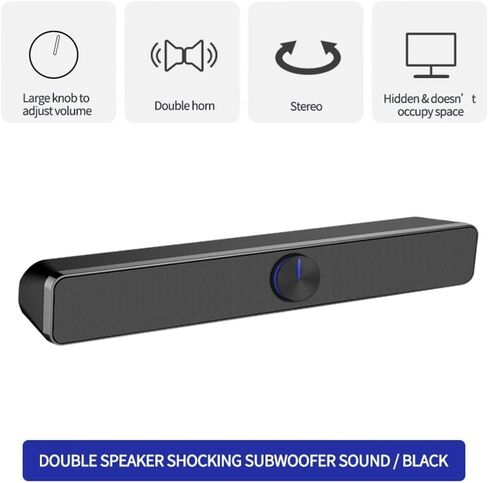 مكبرات صوت الكمبيوتر لسطح المكتب ، مكبر صوت الكمبيوتر USB سلكي و Soundbar Stereo STEREO SUPWOOFER BOOMBOX BASS SOUNDBOX 3.5 مم in Saudi Arabia