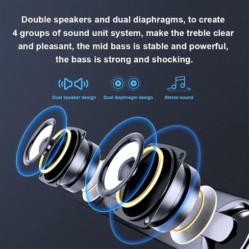 مكبرات صوت الكمبيوتر لسطح المكتب ، مكبر صوت الكمبيوتر 3W USB سلكي شريط Stereo Stereo Stereo Stereo SPEAN SEEPER SEEBER CONFER in Saudi Arabia