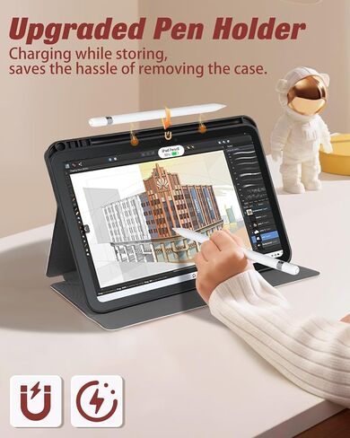 حافظة Miss Adola لجهاز iPad A16/حافظة الجيل العاشر - غطاء تابلت 10.9 بوصة 2022 مع حامل قلم للنساء والأولاد والبنات والرجال لطيف كرتوني رائع ومضحك لجهاز iPad 11th 11 بوصة 2025، عيون حمراء in Kuwait