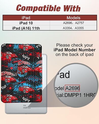 حافظة Miss Adola لجهاز iPad A16/حافظة الجيل العاشر - غطاء تابلت 10.9 بوصة 2022 مع حامل قلم للنساء والأولاد والبنات والرجال لطيف كرتوني رائع ومضحك لجهاز iPad 11th 11 بوصة 2025، عيون حمراء in Kuwait