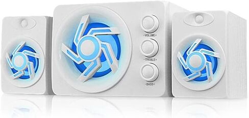 Computer Speakers for Desktop, with Colorful LED Light Desktop Computer Speaker with Subwoofer Perfect 2.1 Gaming and Multimedia PC Speakers(B) in Saudi Arabia