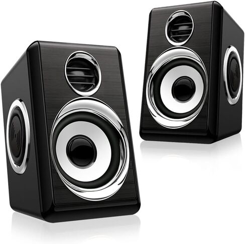 Computer Speakers for Desktop, 1 Pair USB+AUX Wired Computer Speakers Bass Reinforcement 4 Diaphragm for Laptop Desktop 8W High Power Loudspeaker(A) in Saudi Arabia