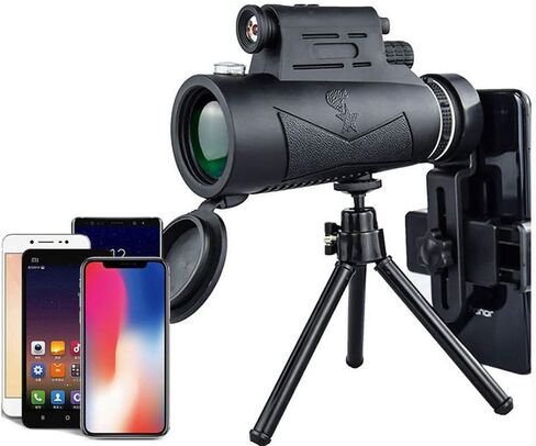 , 12X50 High Power HD Monocular with Smartphone Holder & Tripod, Waterproof Monocular with Long-Lasting and Clear BAK4 Prism in Saudi Arabia