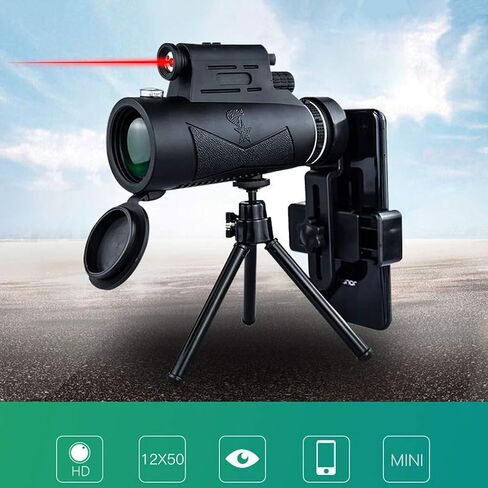 , 12X50 High Power HD Monocular with Smartphone Holder & Tripod, Waterproof Monocular with Long-Lasting and Clear BAK4 Prism in Saudi Arabia