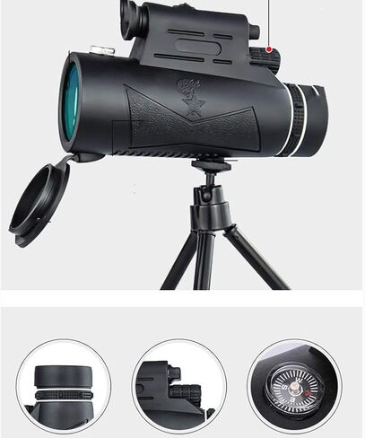 , 12X50 High Power HD Monocular with Smartphone Holder & Tripod, Waterproof Monocular with Long-Lasting and Clear BAK4 Prism in Saudi Arabia