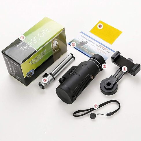 , 12X50 High Power HD Monocular with Smartphone Holder & Tripod, Waterproof Monocular with Long-Lasting and Clear BAK4 Prism in Saudi Arabia