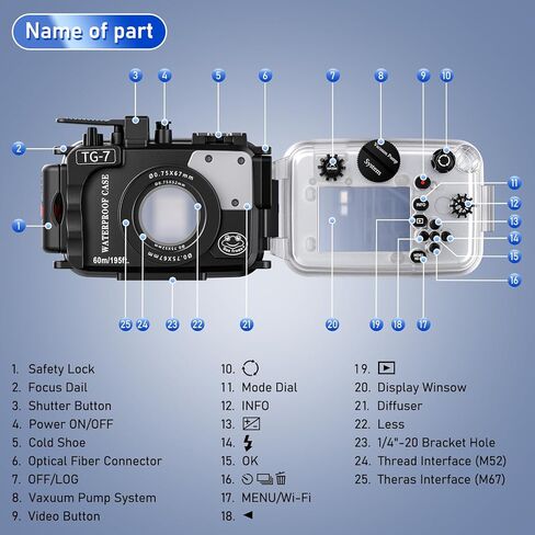 Sea frogs Waterproof Camera Housing Compatible with Sony A7RIV 28-70MM IPX8 40m/130ft Maximum Diving Depth Underwater Camera Case for Diving, Surfing, Rowing, Skiing in Saudi Arabia