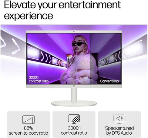 HP 22 "FHD All-In-One كمبيوتر سطح المكتب للأعمال التجارية والاستخدام اليومي • 2025 معالج Intel Dual-Core • ذاكرة وصول عشوائي 32 جيجابايت • تخزين 640 جيجابايت • HDMI • Type-C • Wi-Fi 6 • HD Webcam • Windows11 Pro in Saudi Arabia