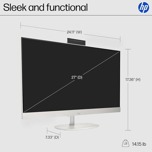 HP 27 بوصة للكمبيوتر المكتبي الكل في واحد ، شاشة لمس FHD ، AMD Ryzen 7 7730U ، ذاكرة وصول عشوائي 16 جيجابايت ، 512 جيجابايت SSD ، AMD Radeon Graphics ، Windows 11 Home ، Shell White ، 27- CR0260 (2025) in Saudi Arabia