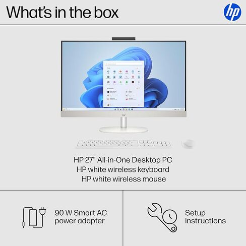 HP 27 بوصة للكمبيوتر المكتبي الكل في واحد ، شاشة لمس FHD ، AMD Ryzen 7 7730U ، ذاكرة وصول عشوائي 16 جيجابايت ، 512 جيجابايت SSD ، AMD Radeon Graphics ، Windows 11 Home ، Shell White ، 27- CR0260 (2025) in Saudi Arabia