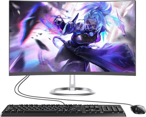24 "Curved FHD All-in-One Computer ، N5095 8GB RAM ، 512GB SSD ، رباعي النواة ، لوحة المفاتيح والماوس السلكية ، مكبر صوت RGB (N5095/8G/512G) in Kuwait