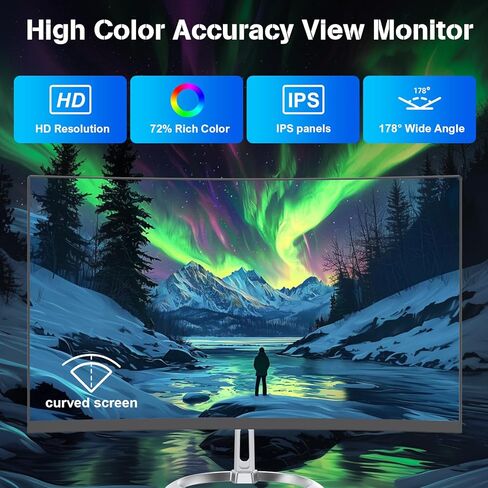 24 "Curved FHD All-in-One Computer ، N5095 8GB RAM ، 512GB SSD ، رباعي النواة ، لوحة المفاتيح والماوس السلكية ، مكبر صوت RGB (N5095/8G/512G) in Kuwait