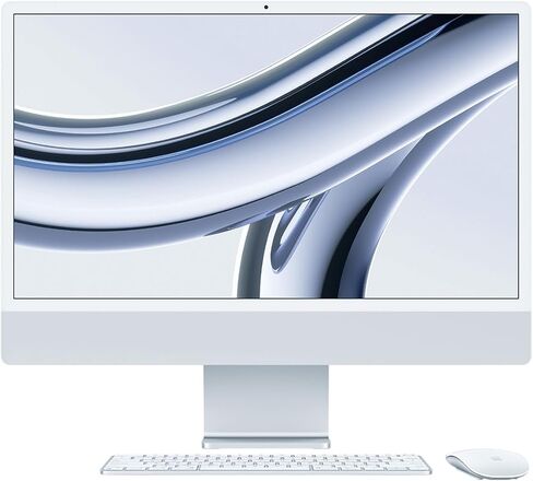Apple iMac 24" Retina 4.5K with Magic Keyboard (Late 2023) - Silver, No Ethernet, 8-Core / 8-Core, Standard Keyboard, 16GB, 1TB SSD in Saudi Arabia