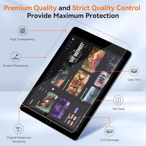 واقي شاشة FAYOUCZ مكون من قطعتين متوافق مع iPad الجيل العاشر 10.9 بوصة موديل A2696 A2757، غشاء زجاجي مقوى حساس للمس لجهاز iPad الجيل العاشر 2022 in Kuwait