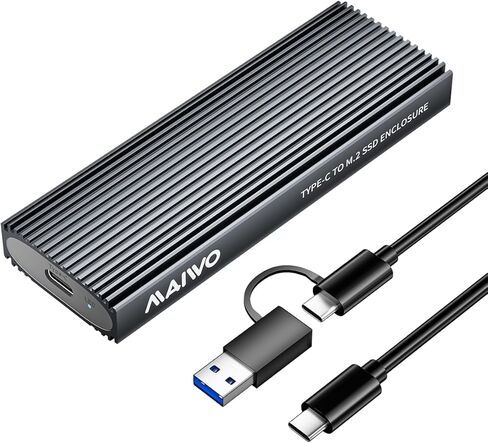 MAIWO 2 Bay M.2 NVMe SSD Enclosure USB 3.1 Gen2 Type-C 10Gbps Support UASP Tool Free Support 2230/2242/2260/2280 M Key/B&M Key Aluminum Case in Kuwait