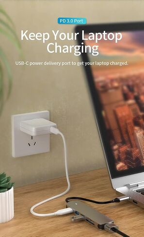 6-in-1 USB-C HUB مع 4K@30Hz HDMI ، قذيفة سبيكة الألومنيوم-محول متعدد الأطوار لـ MacBook ، الكمبيوتر المحمول ، والمزيد in Kuwait