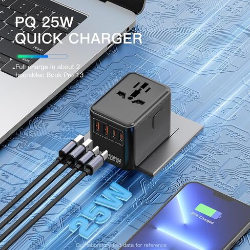 Universal Travel Adapter, International Power Plug Adapter with PD Fast Charging, 4-Port (USB-A/2 USB-C/2), Wall Charger - Worldwide Travel Essentials, Travel Plug Adapter for UK/US/AU/EU in Saudi Arabia