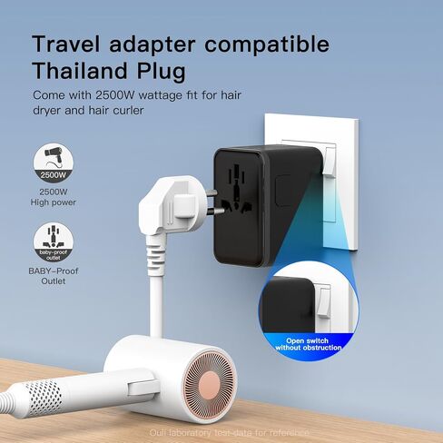 Universal Travel Adapter, International Power Plug Adapter with PD Fast Charging, 4-Port (USB-A/2 USB-C/2), Wall Charger - Worldwide Travel Essentials, Travel Plug Adapter for UK/US/AU/EU in Saudi Arabia