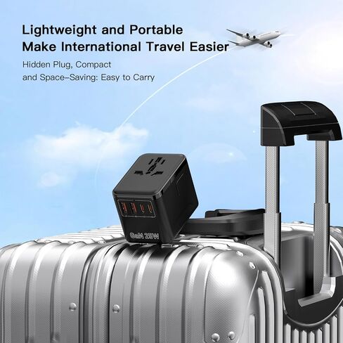 Universal Travel Adapter, International Power Plug Adapter with PD Fast Charging, 4-Port (USB-A/2 USB-C/2), Wall Charger - Worldwide Travel Essentials, Travel Plug Adapter for UK/US/AU/EU in Saudi Arabia