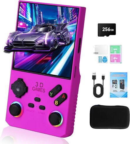 Gwalsnth V40 Max Retro Handheld Game Console ، 40000 Games تم تحصيلها مسبقًا بطاقة 256G TF ، مُدمجة في 49+ محاكيات ، شاشة IPS 4K 4K 4K ، بطارية 4000 مللي أمبير ، وحدة تحكم ألعاب الفيديو المحمولة (اللون الأزرق) in Kuwait