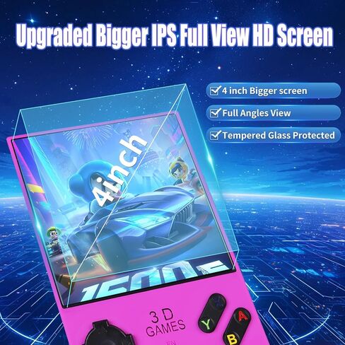Gwalsnth V40 Max Retro Handheld Game Console ، 40000 Games تم تحصيلها مسبقًا بطاقة 256G TF ، مُدمجة في 49+ محاكيات ، شاشة IPS 4K 4K 4K ، بطارية 4000 مللي أمبير ، وحدة تحكم ألعاب الفيديو المحمولة (اللون الأزرق) in Kuwait